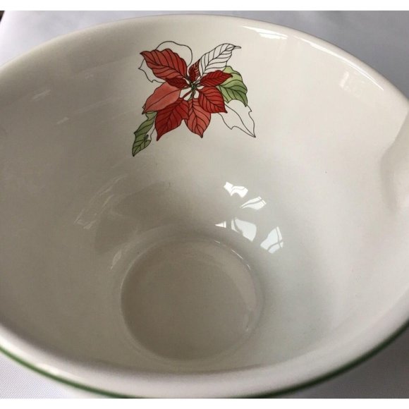 Block Bernardo Poinsettia Handle Basket Ceramic Goertzen Portugal Watercolors - Picture 7 of 10
